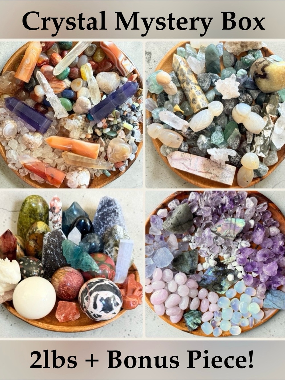 ULTIMATE Crystal Confetti Mystery Box 2lb + LG Bonus Metaphysical Delight
